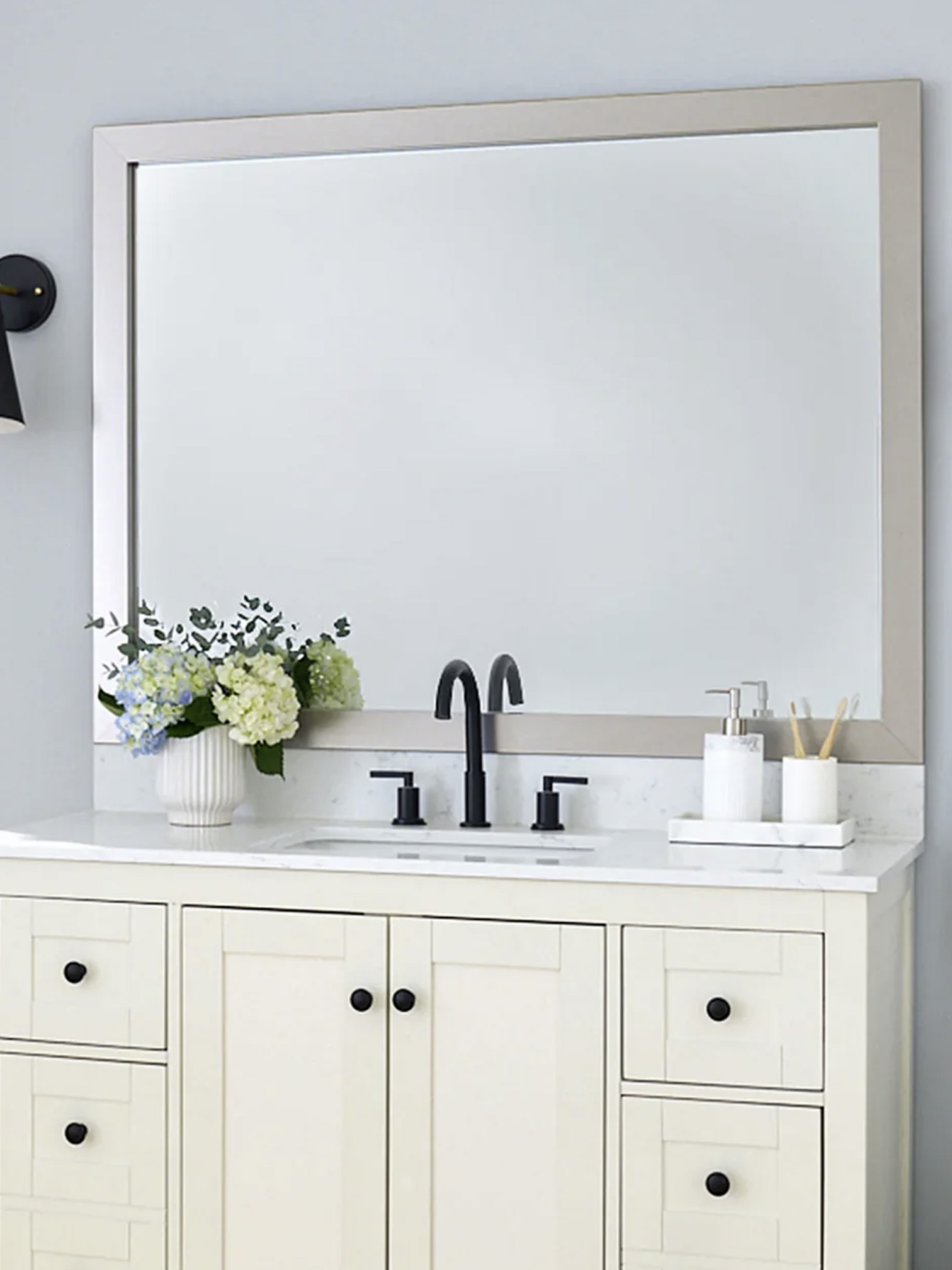 CUSTOM CUT BATHROOM VANITY MIRRORS & MIRROR MATE FRAMES